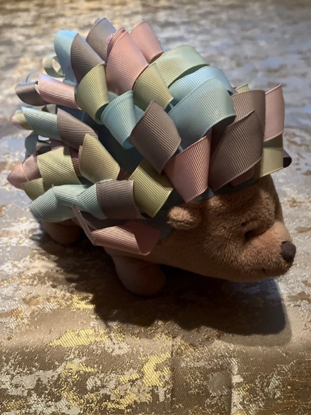 Baby Ganz Roly Poly Ribbon Hedgehog Plush Pastel Tags Stuffed Animal Porcupine